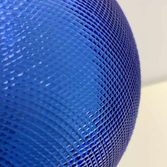 Arcoroc France 🦋 Vintage Blue Glass Art Textured Salad Bowl Centerpiece - Picture 14 of 16